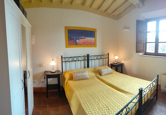 Ground floor room with two single beds